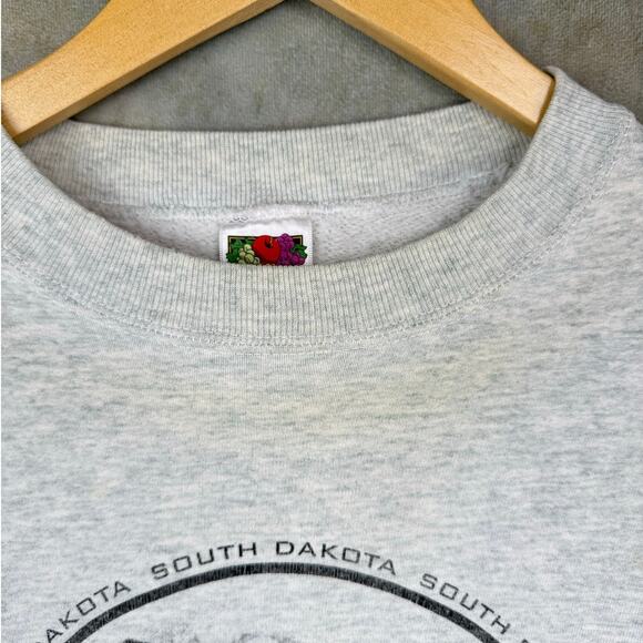 VTG 90s Mount Rushmore Sweatshirt Sz L Gray South Dakota USA Monument - Picture 3 of 6